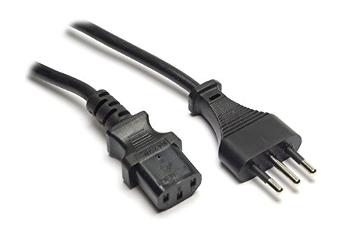 G&Bl 399 Cavo Alimentazione Spina 10A+T, Presa 10A 250V+T, 1.8 M, Nero