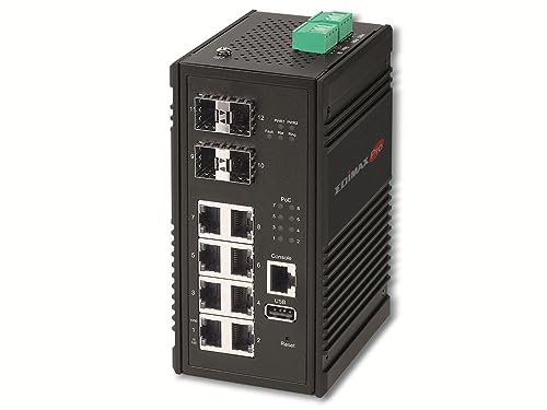 Edimax Igs-5408P - Switch Industriale Gestito Su Web Gigabit Poe+ 8 Porte Con 4 Slot Sfp