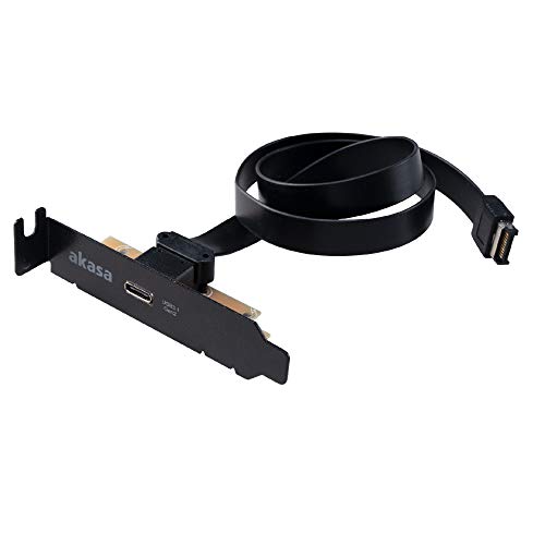 Akasa Cavo Staffa Pci A Basso Profilo Con Usb 3.1 Gen 2 Type-C | Schede Porta Usb | 10 Gb/S | Superspeed+ | 50Cm | Ak-Cbub37-50L