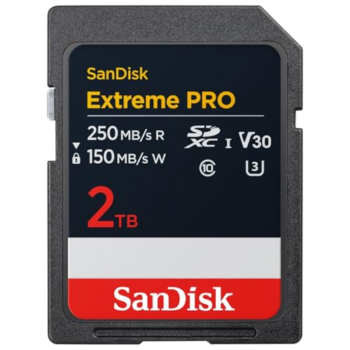 Sandisk 2Tb Extreme Pro Scheda Sdxc, Scheda Sd, Uhs-I (V30, Velocità Fino A 250 Mb/S, 4K Uhd Videos) Rescuepro Deluxe, Sandisk Quickflow-Technology, U