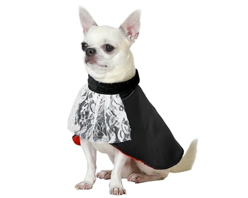 Atosa Costume Per Animali Domestici Vampiro Mantello Nero Con Collo Celebrazioni Halloween Feste A Tema Divertente Ed Elegante Confortevole