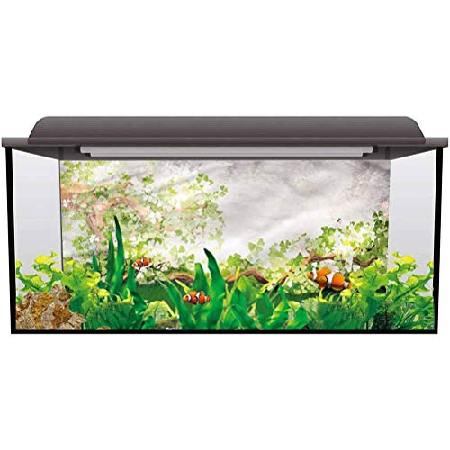 Scottdecor Aquarium Background Picture Tree,Flowering Branches Clovers For Fish Tank Decorations L60 X H24 Inch