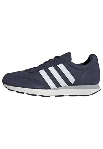 Adidas Run 60S 3.0 Leather Shoes, Scarpe Uomo, Shadow Navy/Cloud White/Core Black, 44 2/3 Eu