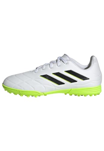 Adidas Copa Pure.3 Turf Boots, Scarpe Da Calcio Unisex - Bambini E Ragazzi, Ftwr White Core Black Lucid Lemon, 38 2/3 Eu