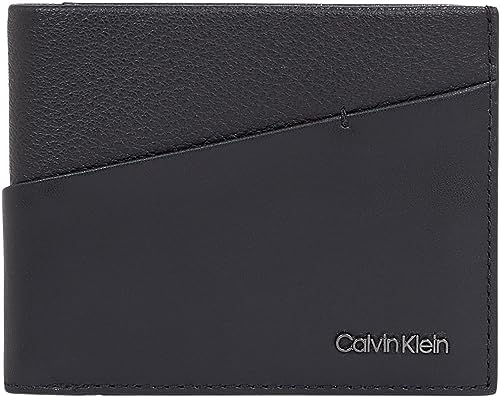 Calvin Klein Ck Diagonal Bifold 6Cc W/Bill K50K510595, Uomo, Nero (Ck Black), Os