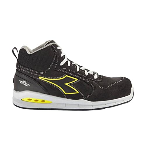 Diadora Run Net Airbox Mid S3 Src, Scarpe Da Ginnastica Uomo, Black/Black, 43 Eu