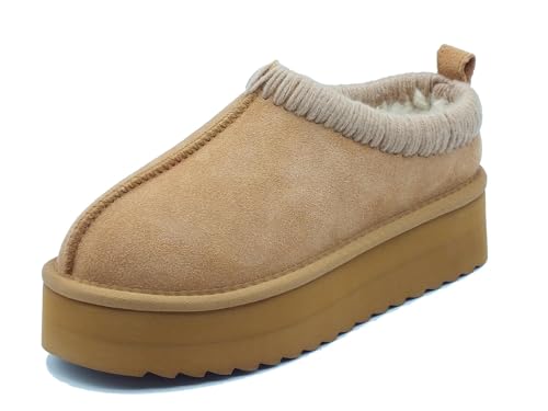 Colors Of California Sabot Suola Platform Con Cuciture Maxi (Tan, Sistema Taglie Calzature Eu, Adulto, Numero, Media, 40)