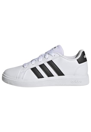 Adidas Grand Court Lifestyle Tennis Lace-Up Shoes, Tennis Shoes Unisex - Bambini E Ragazzi, Cloud White Core Green, 38 Eu