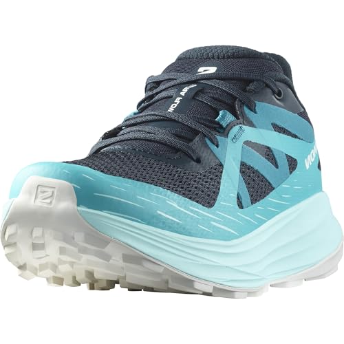 Salomon Ultra Flow Scarpe Da Trail Running Da Donna, Comfort Immediato, Ammortizzazione Dalla Strada Ai Trail, A Prova Di Terreni Misti, Carbon/Peacoc