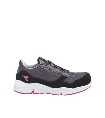 Diadora Utility Athena Text Low S1Pl Fo Sr Esd, Scarpa Da Lavoro Antinfortunistica Bassa - Donna (Nero/Fucsia, Numeric_38)