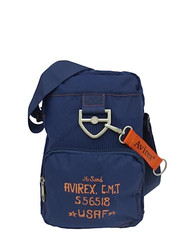 Avirex Borsello A Tracolla In Nylon Impermeabile, Borsa A Tracolla Uomo Con Portachiave Rimovibile, Collezione Post Pst03 (Navy)