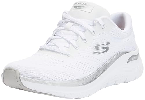 Skechers Arch Fit 2.0 Glow The Distance, Scarpe Da Ginnastica Donna, Bianco, 37 Eu