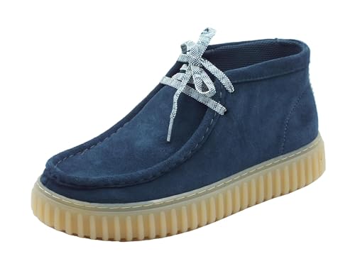 Clarks Torhill Moss Blue Suede Scarponcini Per Uomo In Nabuk Blu (Taglia 42,5)