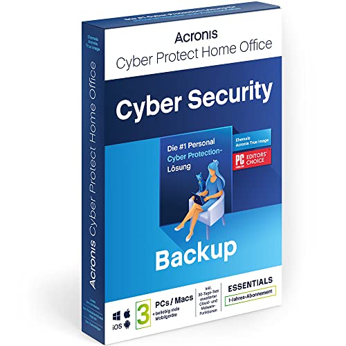 Acronis Cyber Protect Home Office 2023 Essentials 3 Pc/Mac 1 Jahr Windows/Mac/Android/Ios Nur Backup Aktivierungscode Per Post