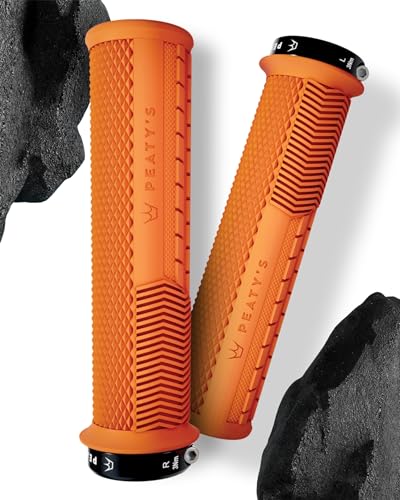 Peaty'S Monarch Grips - Manopole Arancione/Zigrinate/Sottili, Controllo Corsa, Resistenti, Ergonomiche, Con Cuscinetto Per Pollice Confortevole, Per T