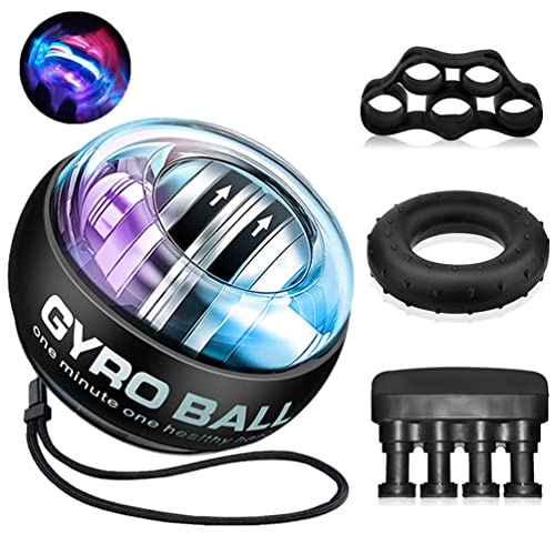 Giroscopior Power Polso Ball Con Luci A Led Autostart, Hand Grip Molla Avambraccio Gripper Finger Stretcher, Anello Per Esercizi & Palla Antistress, G