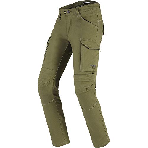 Spidi, Pathfinder Cargo, Pantaloni Moto Uomo Con Protezioni Ginocchia Warrior Incluse, Vestibilità Slim, Pantaloni Da Moto Elasticizzati E Resistenti