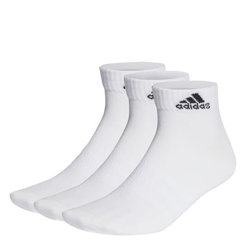 Adidas Thin And Light Ankle Socks 3 Pairs, Calzini Alla Caviglia Unisex - Adulto, White/Black, 48-51