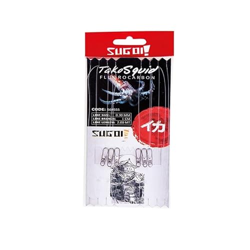 Sugoi Tako Squid Fluorocarbon - Modello 3 Snap, Confezione 2 Pezzi