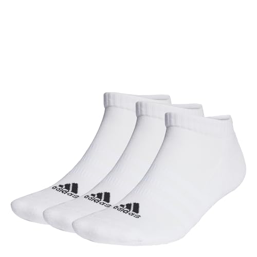 Adidas Unisex - Adulto Cushioned Low-Cut Socks 3 Pairs, White / Black, 48-51