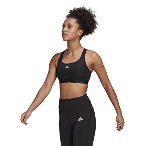 Adidas Powerreact Training Medium Support Workout Bra, Reggiseno Sportivo Donna, Black, 2Xs A-C