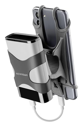 Newrban | Supporto Per Manubrio Da Bici Per Smartphone E Powerbank - In Silicone - Compatibile Con Manubri Da 12 A 32 Mm Di Diametro - Fascetta Adatta
