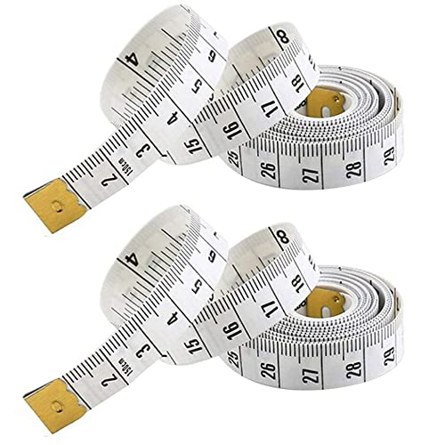 Nastro Biadesivo Perfetto Per Misurare Il Corpo, Nastro Da Cucire/Righello, Materiale Resistente In Fibra Di Vetro, 150 Cm, Colore Bianco (2 Metri Nas