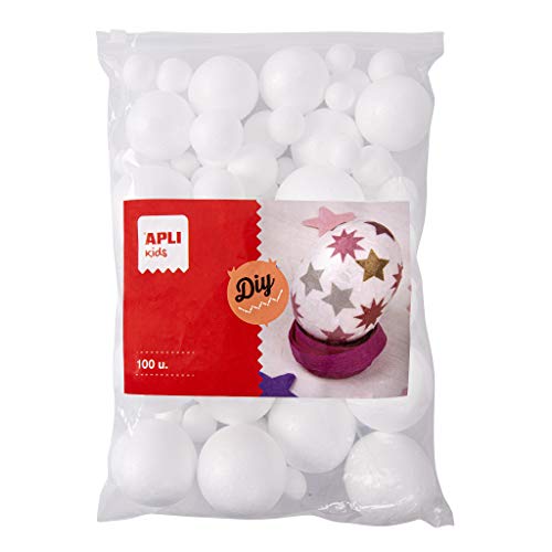 Apli Kids 17456 – Palline Di Polistirolo, Assortiti, 100 Unità