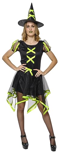 Rubies Costume Strega Cuca Per Donna, Vestito E Capello, Neo Verde, Ufficiale Rubies Per Halloweeen, Carnevale, Feste E Cosplay