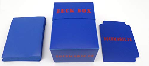 Docsmagic.De Deck Box + 100 Double Mat Blue Sleeves Standard - Porta Mazzo & Bustine Blu - Pkm - Mtg