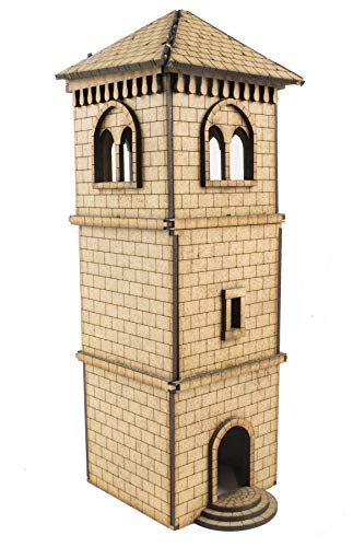 War World Gaming Medieval Town (Città Medievale) Torre Del Campanile - 28Mm Wargame Terrain Modello Diorama