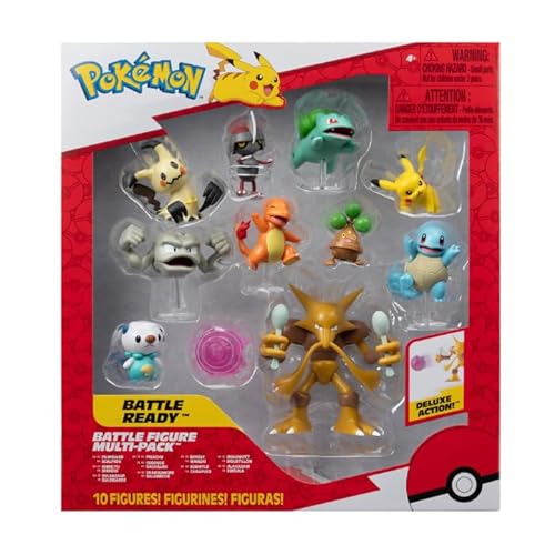 Pkw - Figura Da Battaglia Mp 10Pk 2 Pollici: Pikachu #4, Squirtle #5, Bulbasaur #5, Charmander #5, Geodude, Mimikyu, Pawniard, Bonsly, Oshawott; 4,5 P