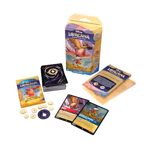 Disney Lorcana Tcg: Nelle Terre D'Inchiostro Starter Deck Rubino & Zaffiro, 8+ Anni