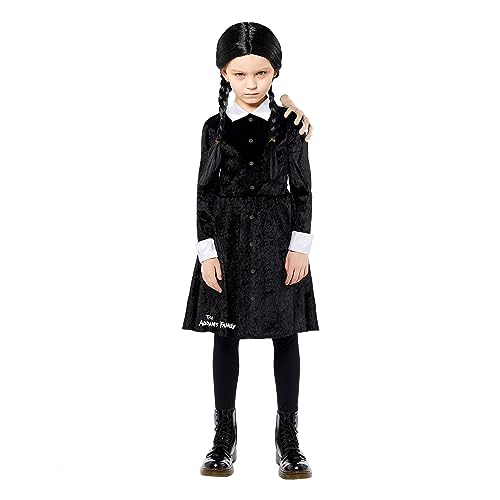 Amscan - Costume Da Bambino Mercoledì, La Famiglia Addams, Horror, Halloween, Carnevale