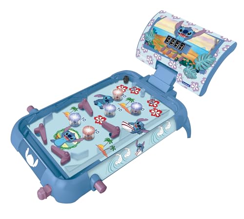 Lexibook Lexibook-El-B847-N9Pa, Disney Stitch, Flipper Elettronico Da Tavolo, Gioco D'Azione E Di Riflessi Per Bambini E Famiglie, Schermo Lcd, Effett