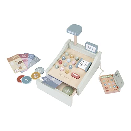 Little Dutch 7082 - Cassaforte In Legno Fsc, Con Scanner E Accessori, Colore: Verde Menta