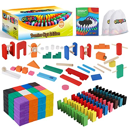Calmado - 1000Pz Tasselli Del Domino/Domino In Legno Set Domino Giga Edizione + Borsa + Istruzioni + Accessori