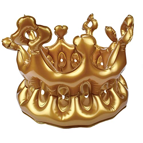 Legami- Corona Gonfiabile King Size Re, Cartone Animato, Colore Oro, Taglia Adulto, Ø 22 Cm, Cro0001