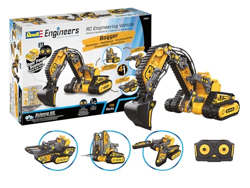 Revell Engineers I 4 In 1 Engineering Vehicle I Con Telecomando I 176 Pezzi I 4 Varianti Di Modello Senza Colla, Facile Conversione I Esperienza Tecni
