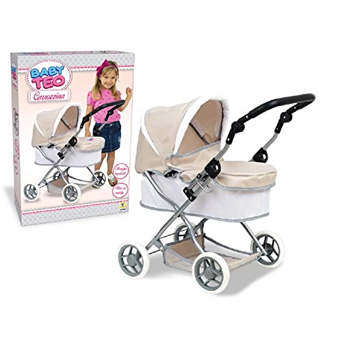 Ciao Ciccio - Carrozzina In Metallo Schienale Regolabile, 47X17X60 H 72, Bianco/ Beige