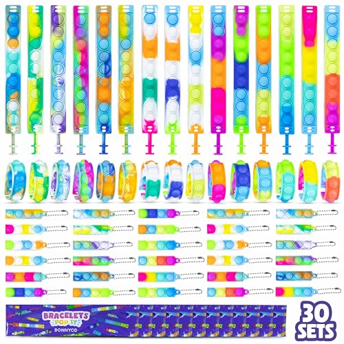 Braccialetti E Portachiavi Pack 30 Pop It Gadget Compleanno Bambini - Bonnyco | Regalini Fine Festa Compleanno Bambini, Fidget Toys, Regalini Complean