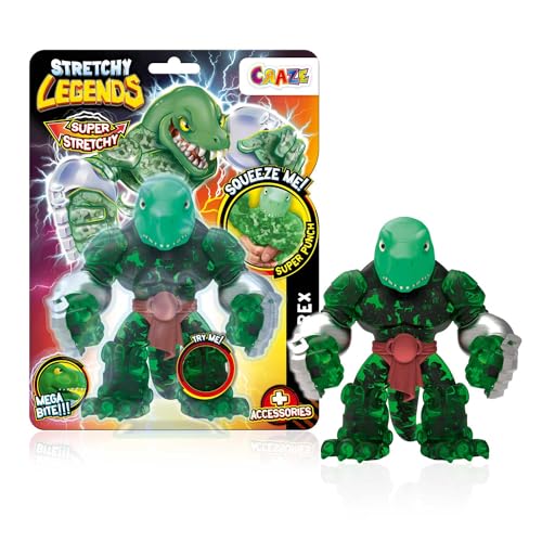 Craze Stretchy Legends Megarex, Personaggi Da Collezione Libberici Ed Estensibili Con Imbottitura De Slime, 6 Diversi Personaggi Da Collezione