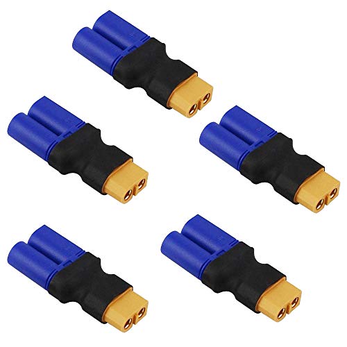 Linsyrc 5-Pack Adattatore Di Connettore Femmina Spina Xt60 A Connettore Maschio Spina Ec5 Per Batteria Rc Lipo