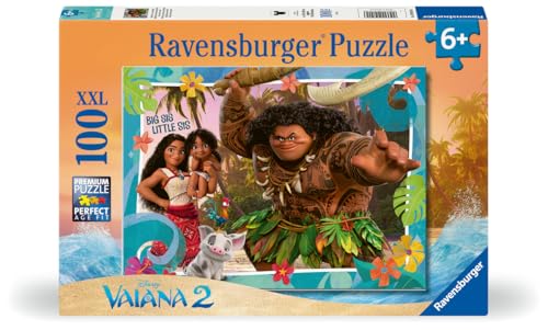 Ravensburger - Puzzle 100 Pezzi Xxl Disney Oceania 2, Idea Regalo Per Bambini 6+ Anni, Gioco Educativo E Stimolante