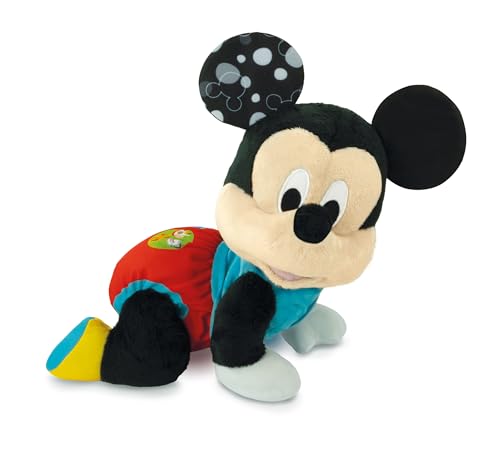 Clementoni Disney Baby Mickey Gattona Con Me - Peluche Disney Parlante Italiano, Canzoncine E Filastrocche, Gioco Bambini 6 Mesi Per Imparare A Gatton