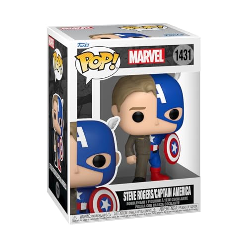 Funko Pop! Marvel: Split - Captain America A/Steve R - Marvel Comics - Fumetti Marvel - Figura In Vinile Da Collezione - Idea Regalo - Merchandising U