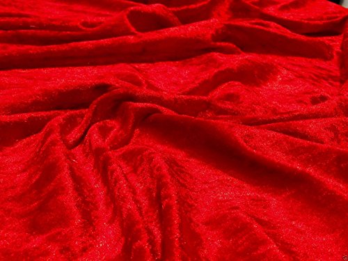 Tessuto Velour In Velluto, Colore: Rosso, Rosso, 1Mtr - 150Cmx100Cm