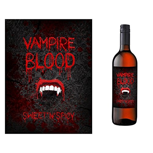 Lively Moments Etichette Sanguinarie Per Bottiglie Vampire'S Blood - Set Da 10 Etichette
