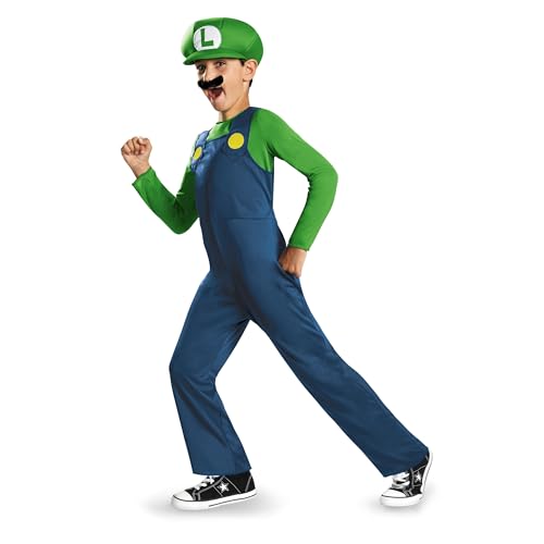 Disguise- Luigi Classic Bambini Tgl L Costume Licenze Nintendo Unisex, Multicolore, Large/10-12, 0039897736952