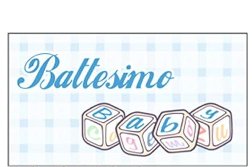 100 Pz Bigliettini Bigliettino Bomboniera Battesimo Bambino Baby Celeste